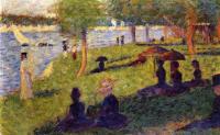 Seurat, Georges - La Grande Jatte, Woman Fishing and Seated Figures